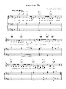 American Pie - Don McLean, Madonna (Piano-Vocal-Guitar (Piano Accompaniment))