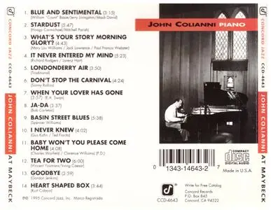 John Colianni - Live at Maybeck Recital Hall (1995) [Maybeck Recital Hall Series, Vol. 37]