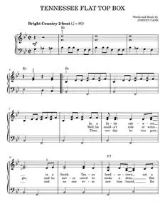 Tennessee flat top box - Johnny Cash (Easy Piano)