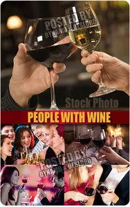 People with wine - UHQ Stock Photo