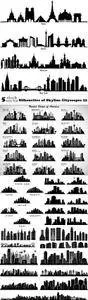 Vectors - Silhouettes of Skyline Cityscapes 22