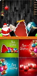 2013 Happy New Year and Merry Christmas holiday vector backgrounds set 8