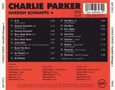 Charlie Parker - Swedish Schnapps (1951) [Remastered 1991]