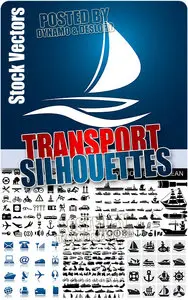 Transportation silhouettes - Stock Vectors