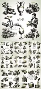 Various Hand Drawn Icons Vector