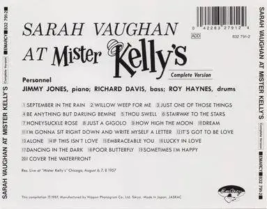 Sarah Vaughan - At Mister Kelly's - Complete Version (1957) {Emarcy Japan, 32JD-10080, Early Press rel 1987}