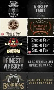 CreativeMarket - Whiskey Fonts BIG Bundle