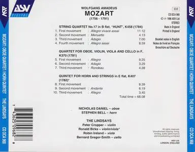 The Lindsays - Wolfgang Amadeus Mozart: Oboe Quartet, Horn Quintet, String Quartet "The Hunt" (1996)