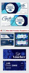 Vectors - Blue Gift Voucher Templates 3