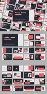 Dark Red Presentation Template - Grunge themes PTLXRX8