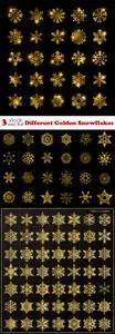 Vectors - Different Golden Snowflakes