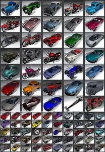 Vintage Modern Cars And Bikes for C4D