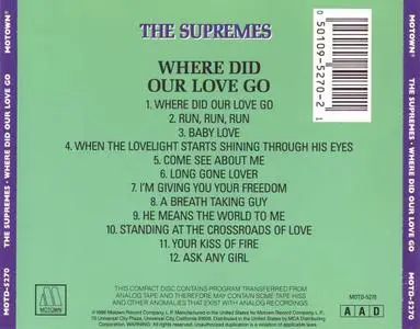 The Supremes - Where Did Our Love Go (1964) [1986, Reissue]