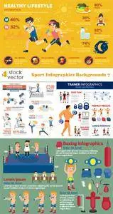 Vectors - Sport Infographics Backgrounds 7