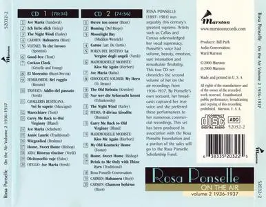Rosa Ponselle - On The Air, Volume 2, 1936-1937 {2CD Set Marston 52032-2 rel 1999}