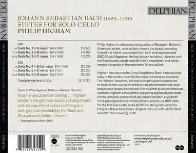 Philip Higham - Johann Sebastian Bach: Suites for Solo Cello (2015)