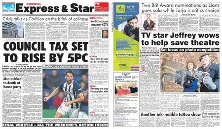 Express and Star Sandwell Edition – January 15, 2018