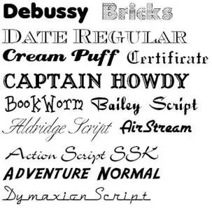 13 True Type Fonts