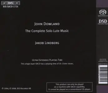 Jakob Lindberg - John Dowland: The Complete Solo Lute Music (1994/2008) [SACD] PS3 ISO