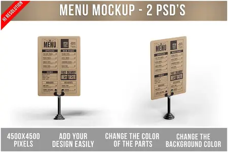 EE - Menu Sign Table Tent Mockup TF8DDL7