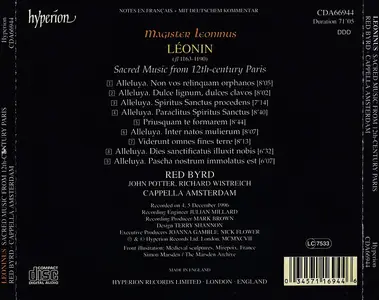 Red Byrd, Cappella Amsterdam - Magister Leoninus: Sacred Music from 12th-century Paris (1998)