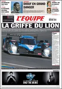 L'Équipe, du Lundi 15 Juin 2009