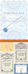 Certificate and Diploma vector set 29