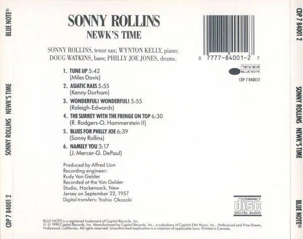 Sonny Rollins - Newk's Time (1957) {Capitol}
