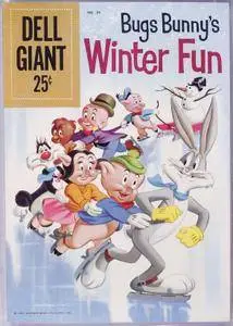Dell Giant 28 Dell Feb 1960 Bugs Bunnys Winter Fun FC BC upgrades var BC