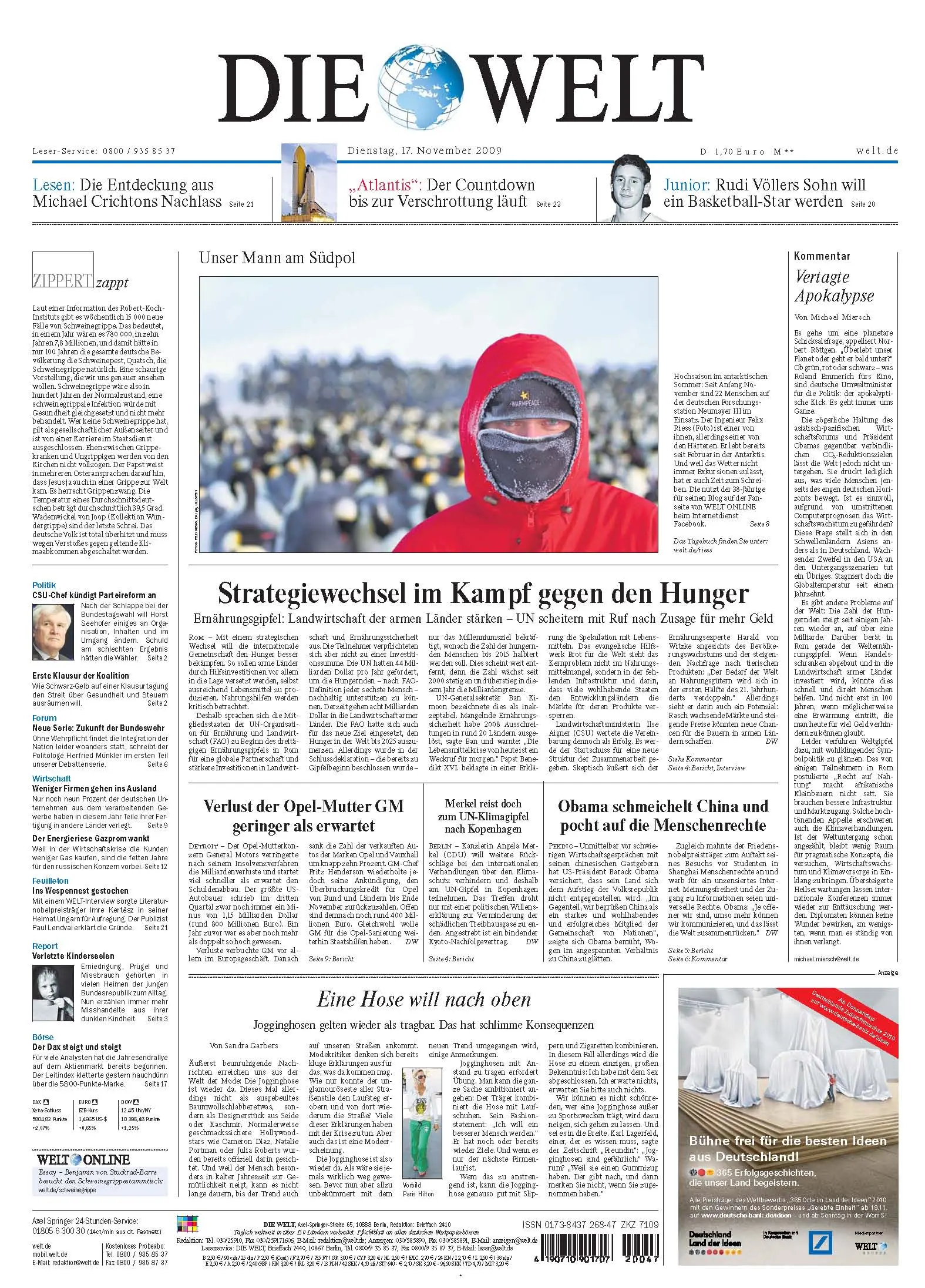 Die Welt vom 17. November 2009