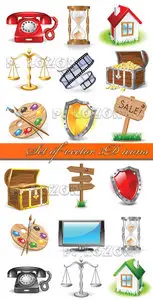 Set of vector 3D icons