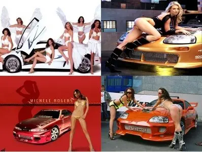 Cars with girls - Wallpapers