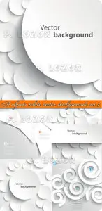 3D objects white vector backgrounds set 4