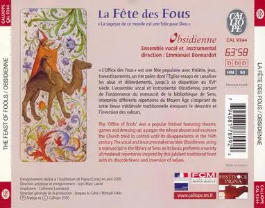 Emmanuel Bonnardot, Obsidienne - La Fête des Fous, chansons et conduits du XIIIème siècle (2005)