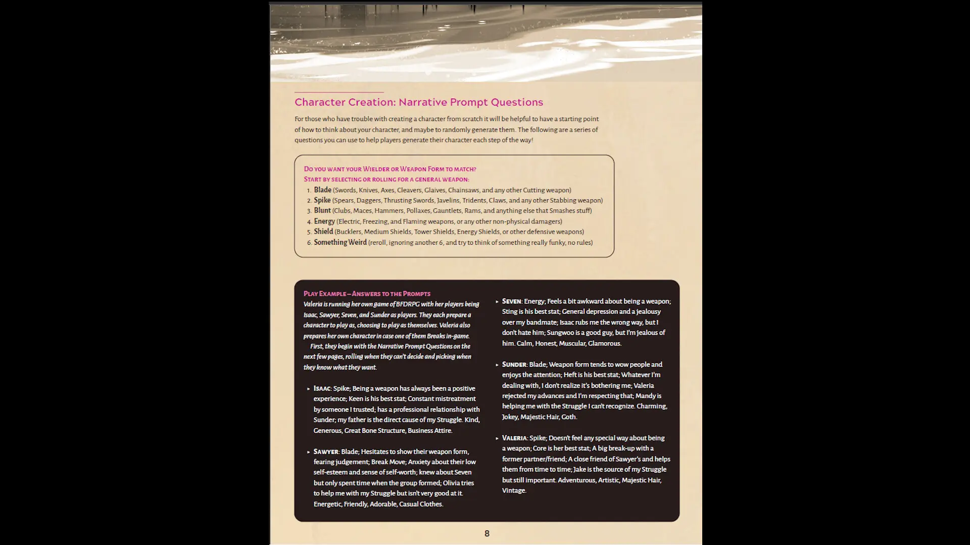 Boyfriend Dungeon TTRPG Life On the Edge (2024)