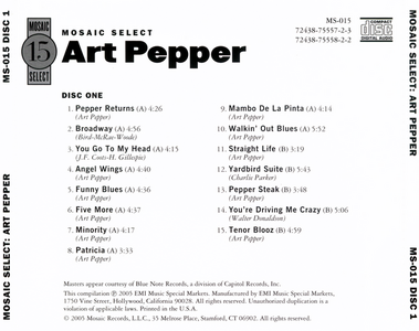 Art Pepper — Mosaic Select 15 (2005) [REPOST]