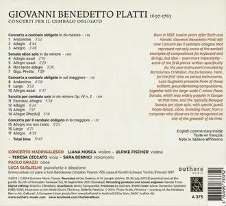 Luca Guglielmo, Concerto Madrigalesco - Platti: Concerti per il Cembalo Obligato (2014)
