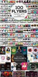 CreativeMarket - 100 Corporate and Party Flyers Psd