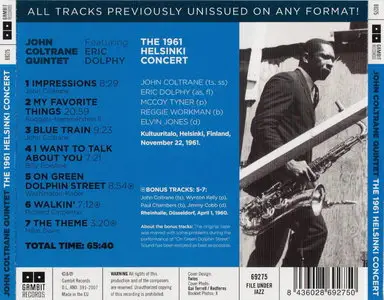 John Coltrane Quintet - The 1961 Helsinki Concert (2007) {Gambit Records 69275}