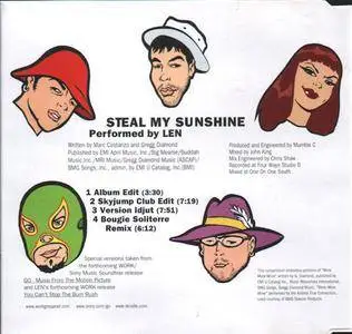 Len - Steal My Sunshine (Europe CD5) (1999) {Work/Sony Music Soundtrax/Columbia}