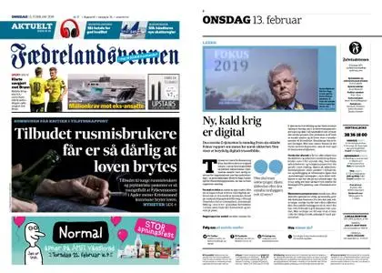 Fædrelandsvennen – 13. februar 2019