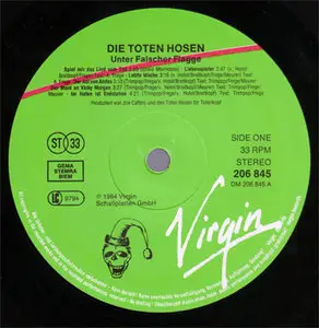 Die Toten Hosen - Unter Falscher Flagge (Virgin 206 845-620) (GER 1984) (Vinyl 24-96 & 16-44.1)