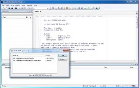 IAR Embedded Workbench for ARM version 8.50.6