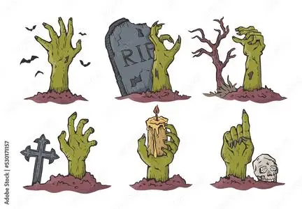 Zombie Hands Resurrecting from the Dead 530171157
