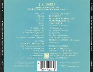 Joshua Rifkin, The Bach Ensemble - Johann Sebastian Bach: Mass in B minor (1982)