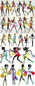 Shopping Girls Vector