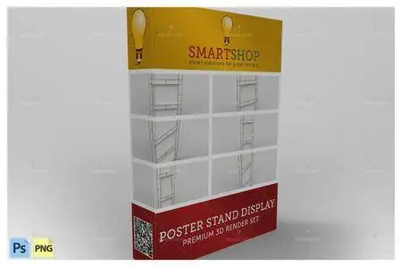 CreativeMarket - Poster Stand Display 3D Render