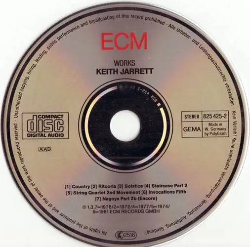 Keith Jarrett - Works (1985) {ECM} (West German pressing)