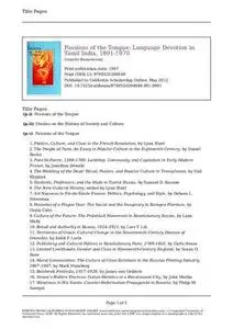 Passions of the Tongue: Language Devotion in Tamil India, 1891-1970