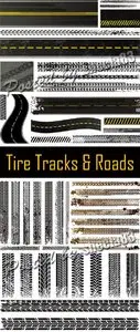 Tire Tracks & Roads Vector